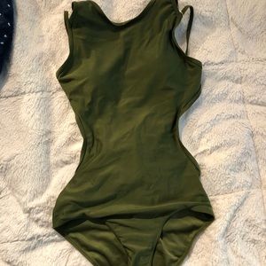 Army green one piece with pads
